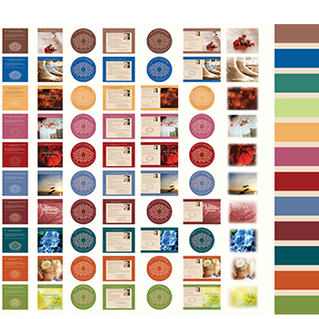 Complete series of 12 for A Journey to the Awakened Feminine–Color scheme and branding for the complete series