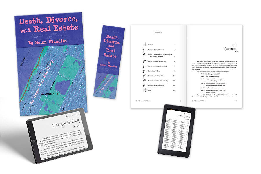 Cover design, illustration, print production, and ebook production for Kindle and IPad versions for author Helen Mandlin
