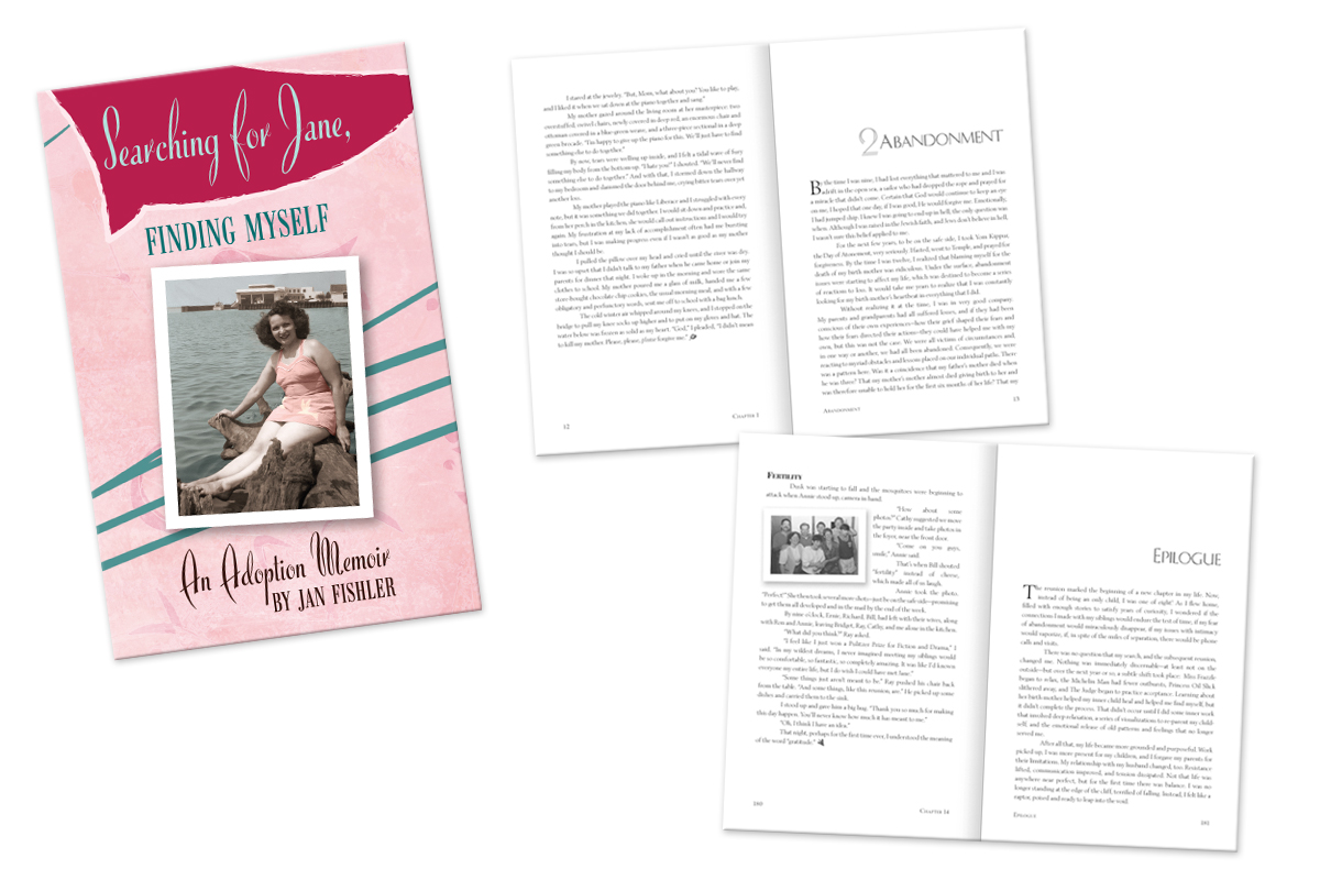 Searching for Jane Cover and interior design and production for author Jan Fishler
