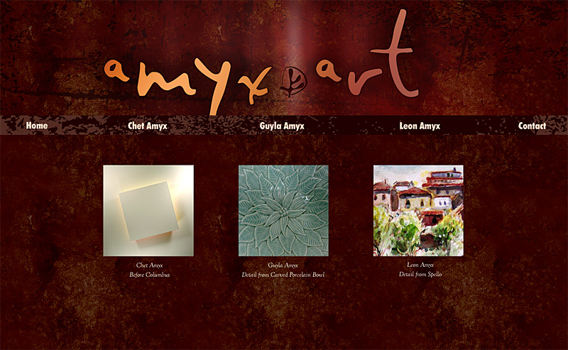 Logo and custom site design for 3 artists